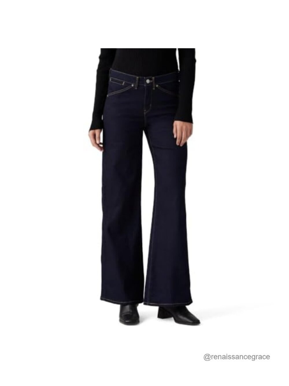 Levi's 318 Shaping Wide-Leg Jeans Mid Rise Stretch Denim